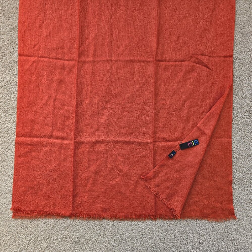 MIR Rusty Orange Cashmere Scarf NWT - Picture 11 of 12